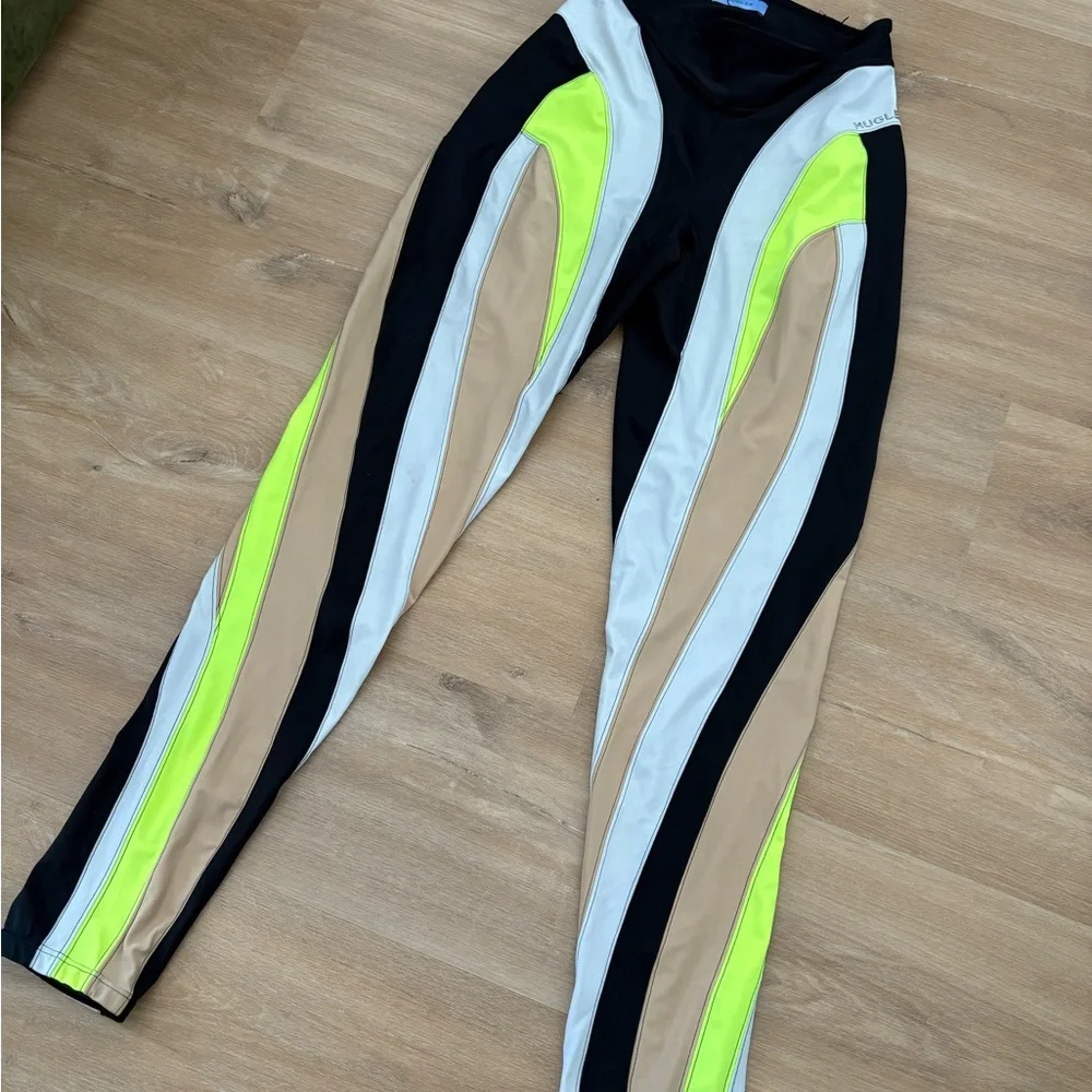 Mugler black and green spiral leggings - Picture 3 of 6